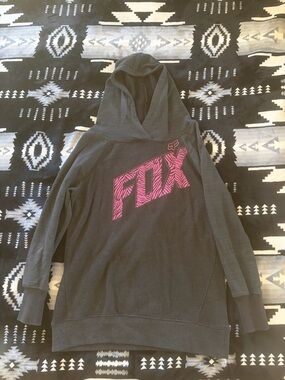 Fox Black Hoodie with Pink Trim